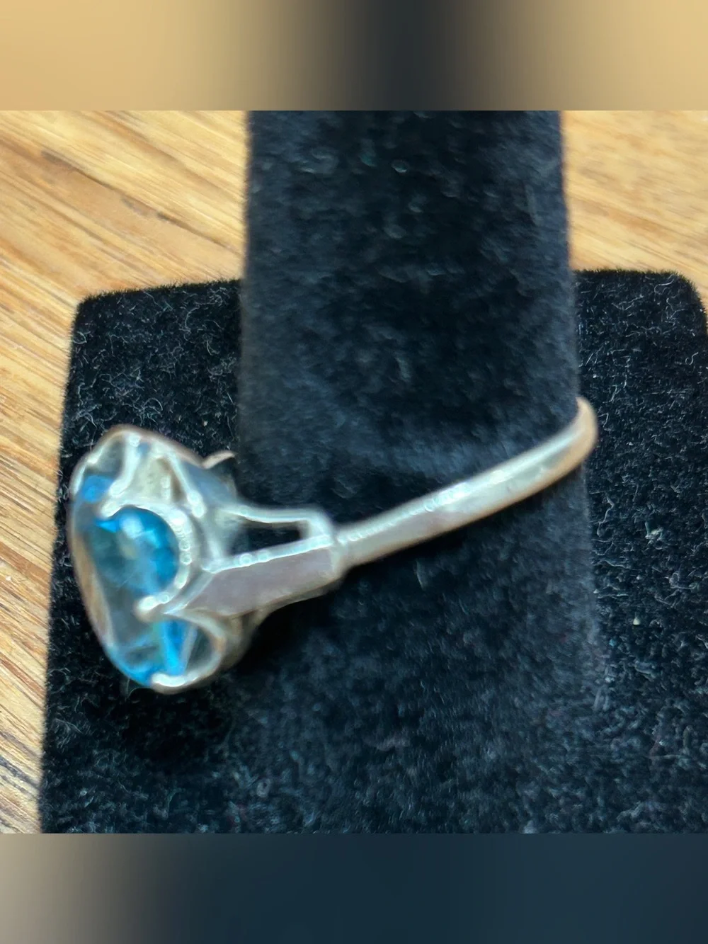 Sarah Coventry sterling blue stone adjustable ring